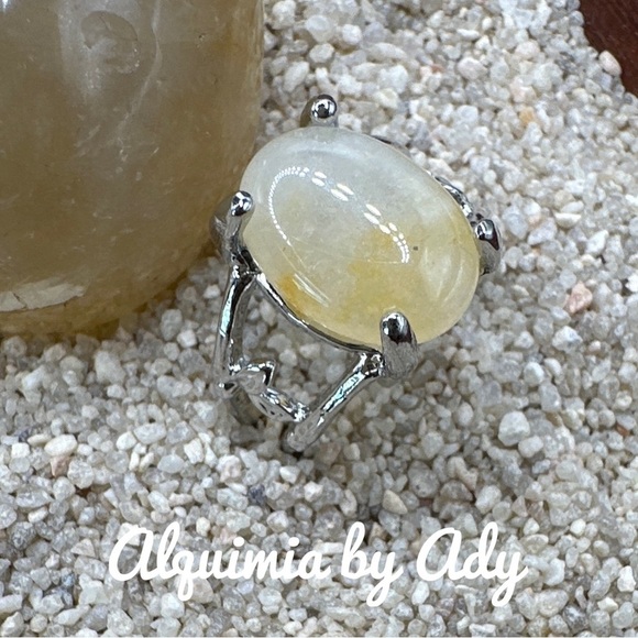 Alquimia Silver and Yellow Ring with Oval Gemstone citrine - Picture 1 of 2
